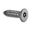 Tamper Resistant Screw, 1-1/2 in, Plain Finish, 18-8 Stainless Steel, Flat Head 25 PK