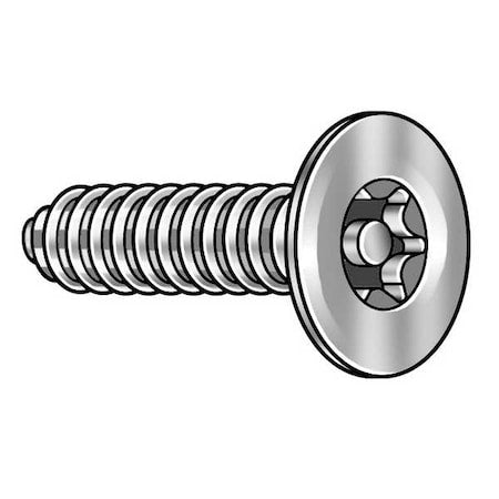 Tamper Resistant Screw, 1/2 in, Plain Finish, 18-8 Stainless Steel, Flat Head Torx Drive, 25 PK