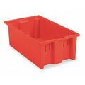 Stack & Nest Storage Container, 3.7 gal, 18 in L x 11 in W x 6 in H, Red, Industrial Grade Polymer