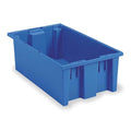 Stack & Nest Storage Container, 6.1 gal, 19-1/2 in L x 13-1/2 in W x 8 in H, Blue