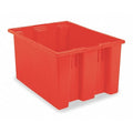 Stack & Nest Storage Container, 27.4 gal, 29-1/2 in L x 19-1/2 in W x 15 in H, Red