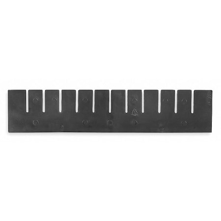 Bin Divider, Plastic, Black, 15-1/2 in L x 3-13/32 in H, 6 PK