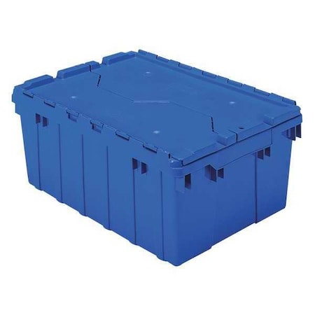 Attached Lid Container, 8 gal Volume Cap., 21 1/2 in L, 15 1/4 in W, 9 in H, Plastic, Steel Hinge