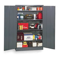 Shelving Storage Cabinet, 78 in H, 48 in W, 18 in D, Swing, Keyed, Gray, 4 Shelves, 0 Drawers