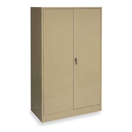 Shelving Storage Cabinet, 78 in H, 48 in W, 22 in D, Swing, Keyed, Tan, 4 Shelves, 0 Drawers