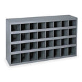 Pigeonhole Bin Unit, 33.75 in W x 12 in D x 19.25 in H, 32 Compartments, Gray, Steel