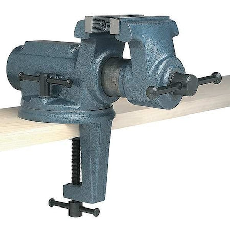4" Light Duty Portable Bench Vise with Clamp On, Swivel Base