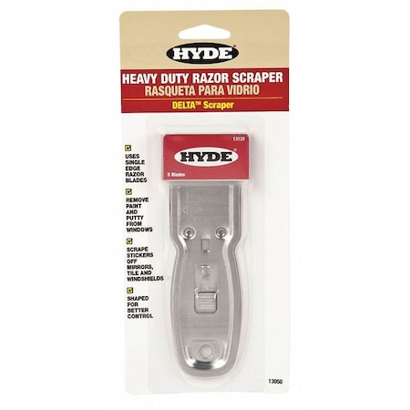 Heavy Duty Glass Scraper, 5 Blades Included