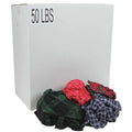 Recycled Cotton Cloth Rag, 50 lb , 18 in x 18 in, Assorted Colors