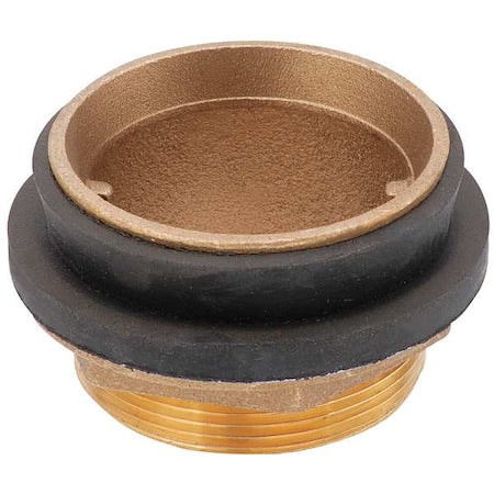 Toilet Spud, 2 x 2 In, Brass/Rubber