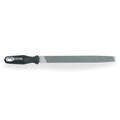 10" Flat Double Cut Bastard File with Ergonomic Handle - Carded
