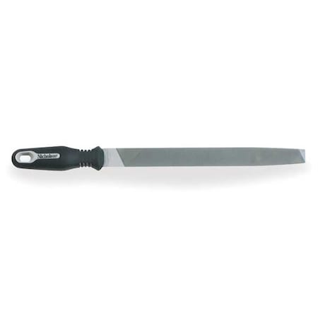 10" Flat Double Cut Bastard File with Ergonomic Handle - Carded