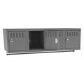 Wall Mount Box Locker, 48 in W, 18 in D, 12 in H, (1) Tier, (4) Wide, Gray