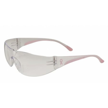 Eva, Safety Glasses, Anti-Scratch, Clear Lens, Clear, Pink Frame, Frameless