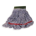 5 in String Wet Mop, 16 oz Dry Wt, Side Gate Connection, Looped-End, Blue, Cotton/Rayon/Polyester