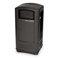 Plaza 35 gal Rectangular Outdoor Can, Black, None, Plastic, 20 5/8 in