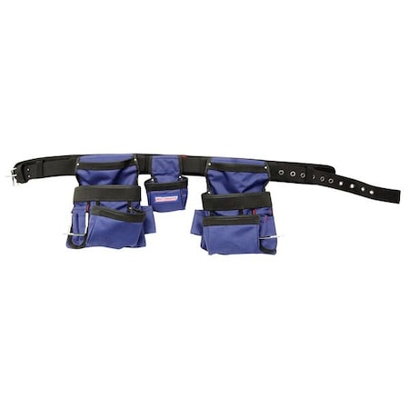 Tool Belt, Tool Belt, Blue, Black, 600D Polyester, 13 Pockets