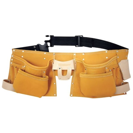 Tool Apron, Tool Belt, Blue, Black, Polypropylene, 12 Pockets