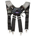 Tool Suspenders, Tool Belt Suspenders, Black, Gray, Polyester, 1 Pockets