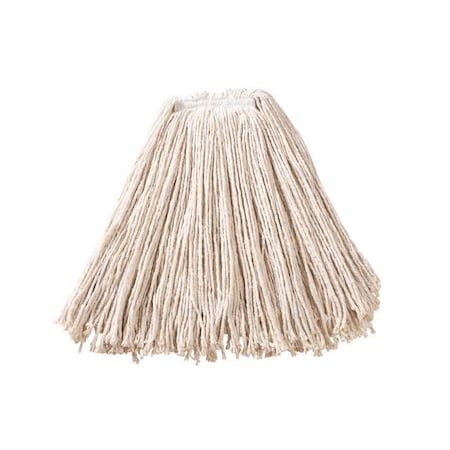 1 in String Wet Mop, 24 oz Dry Wt, Slide On Connection, Cut-End, White, Cotton, FGF11800WH00