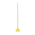 Mop Handle, Slide-On, Side Gate, 54 in L, Wood, Natural