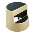 Round Office Stool, 2 Steps, 350 lb Load Capacity, 13 1/2 in Overall Height, Plastic, Beige