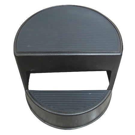 Round Office Stool, 2 Steps, 350 lb Load Capacity, 13 1/2 in Overall Height, Plastic, Black
