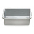 Nestable Storage Container, 7.6 gal, 21-1/2 in L x 17-1/8 in W x 7 in H, Gray, Polyethylene