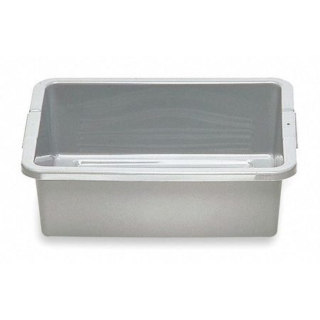 Nestable Storage Container, 7.6 gal, 21-1/2 in L x 17-1/8 in W x 7 in H, Gray, Polyethylene