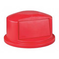 BRUTE(R) 32 gal Trash Can Lid, Dome with Push Door Red, Resin, 1 Openings 22 3/4 in W/Dia