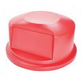 BRUTE(R) 44 gal Trash Can Lid, Dome with Push Door Red, Resin, 1 Openings 24 3/4 in W/Dia