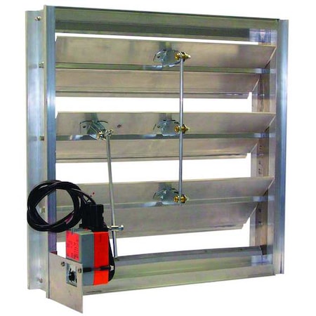 Flanged Frame Motorized Damper, 100-240V