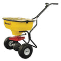 100 lbs Cap Broadcast Walk Behind Spreader For Salt, 20 ft Spread, Fixed T Handle