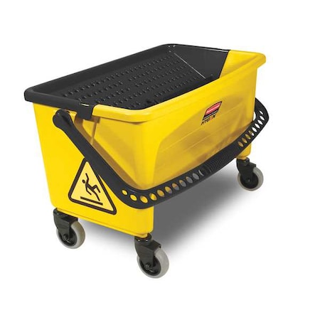 7 gal HYGEN Down Press Mop Bucket and Wringer, Yellow, Plastic