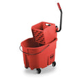 8 3/4 gal WaveBrake Side Press Mop Bucket and Wringer, Red, Polypropylene