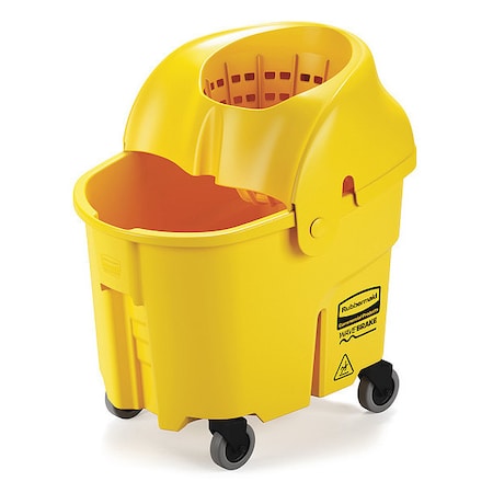 8 3/4 gal WaveBrake Funnel Mop Bucket and Wringer, Yellow, Polypropylene