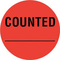 Inventory Control Label Red, Counted, Pk1000