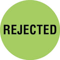 Circle Inventory Control Label, Rejected, Green, Pk1000