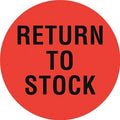 Circle Inventory Control Label, Return to Stock, Red, Pk1000