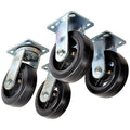 Plate Caster Kit, Rubber, 6", 2400 lb., PK4