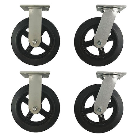 Plat Castr Kit, Rubber, 8 in., 2400 lb., PK4
