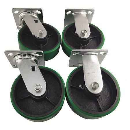 Plat Castr Kt, Polyurthane, 6", 4800 lb.PK4