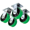 Plate Caster Kit, Poly, 8 in., 4800 lb., PK4