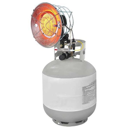 Portable Gas Tank-Top Heater, Liquid Propane, Matchless Piezo, 7 1/8 in Wx 8 5/16 in L