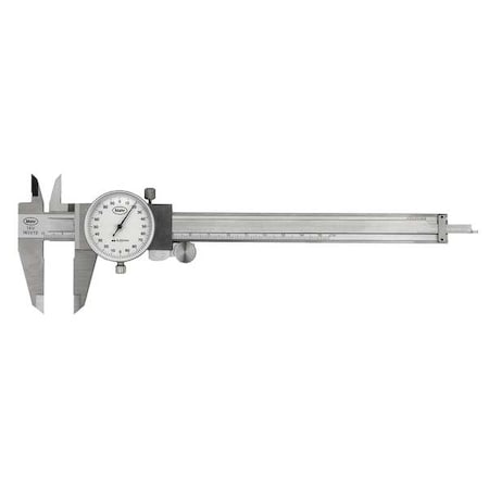 Dial Caliper, 0-150mm, 0.01mm Grad, White
