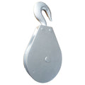 Pulley Block, Wire Rope, 1/4 in Max Cable Size, 800 lb Max Load, Zinc Plated