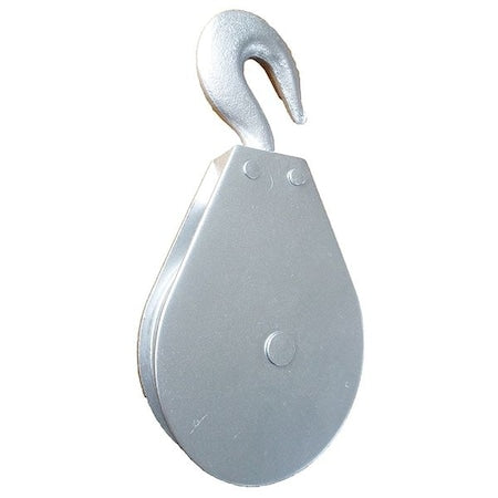 Pulley Block, Wire Rope, 1/4 in Max Cable Size, 800 lb Max Load, Zinc Plated