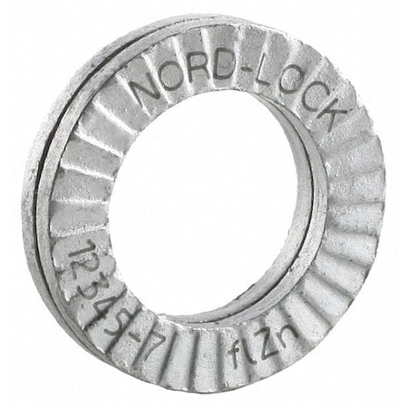Wedge Lock Washer, For Screw Size M10 Steel, Advanced Corrosion Resistance Finish, 20 PK