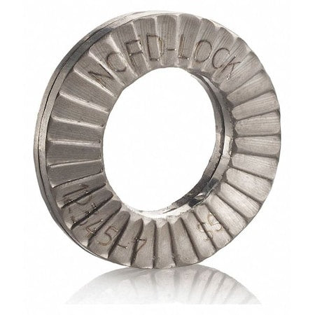 Wedge Lock Washer, For Screw Size 1/2 in 316 Stainless Steel, Plain Finish, 100 PK