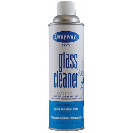 Glass Cleaner, Aerosol Spray Can, 19 oz, Ready to Use, Foam, Ammonia Free, Fresh, White